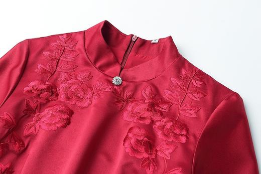 TQ-2830新款高端气质遮肚显瘦妈妈婚宴礼服A字连衣裙 商品图4