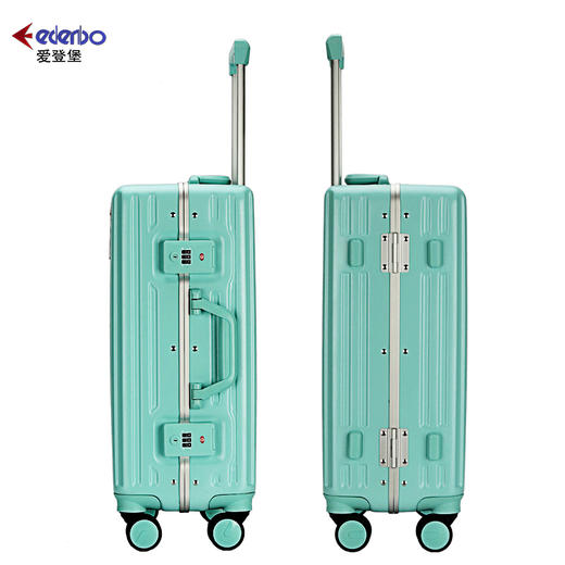 【宽窄竖纹纯PC铝框拉杆箱】20寸24寸 商品图1