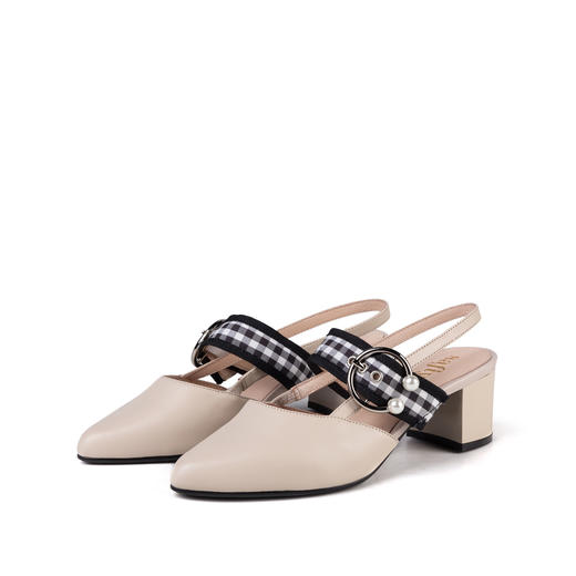 商场同款 | Safiya/索菲娅时尚格子中跟凉鞋都市尖头2019单鞋SF91114111 商品图3