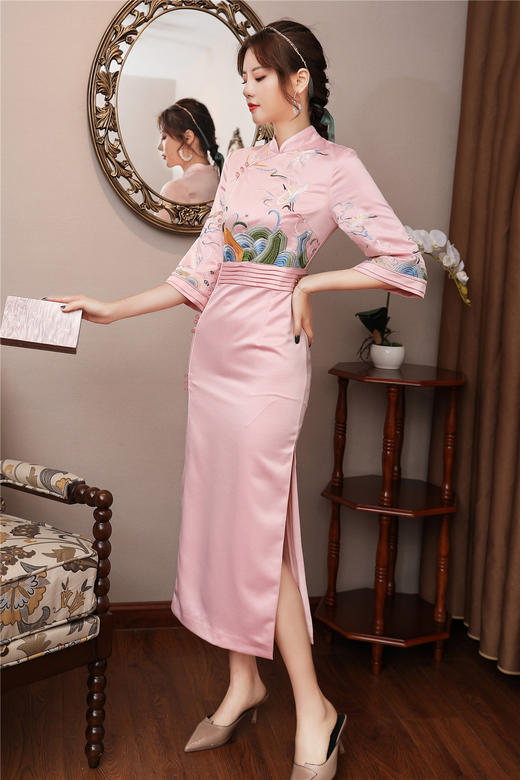 QZ-19799中国风气质女神范衣服蚀骨旗袍 商品图2