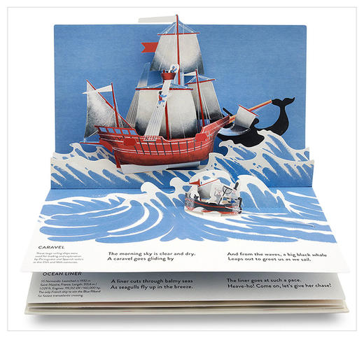 aseavoyage立体书海上航行不同类型船的所有故事儿童立体书