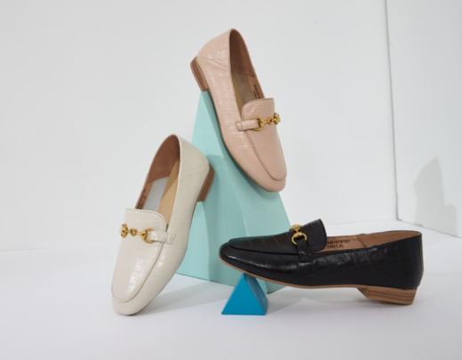 西村名物2020春季新品复古方头鳄鱼皮马衔扣乐福鞋女两穿踩脚鞋X20AM16761 商品图3