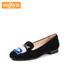 商场同款 | Safiya/索菲娅春季商场同款羊反绒圆头低跟女鞋SF81111508 商品缩略图0