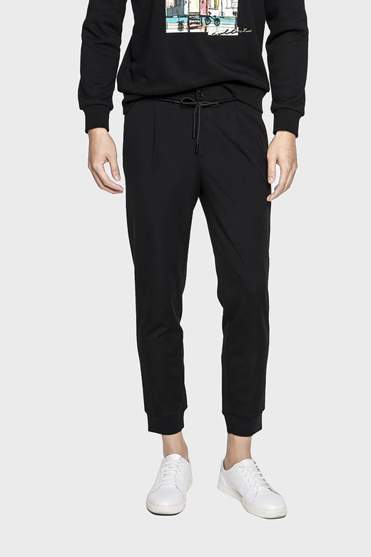 callisto黑色橡筋腰休闲裤SPCPW073BK 商品图0