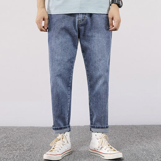 【DQ】【平角牛仔裤】大依优型大码潮男牛仔裤加肥加大胖子宽松直筒九分裤春季肥佬裤子 商品图3