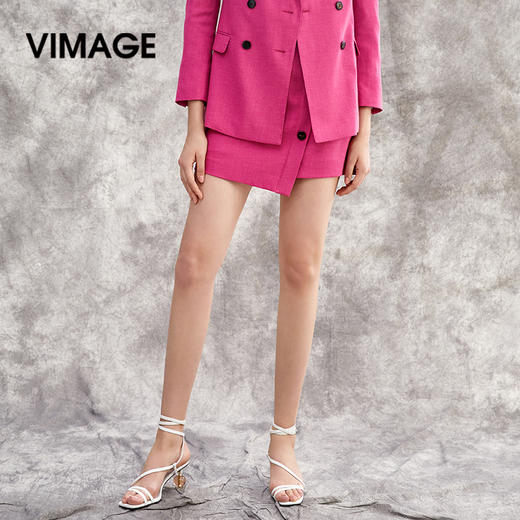 VIMAGE纬漫纪夏季女装修身显瘦包臀不规则半身裙V1306906 商品图0