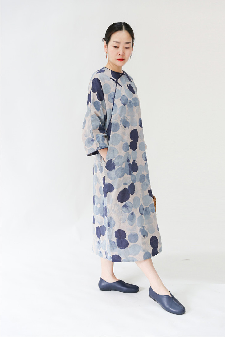 米马成衣 蓝兰中式滚边大褂 进可参会谈政治穿退可居家做饭着