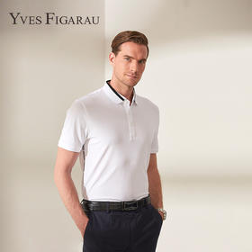 YvesFigarau伊夫·费嘉罗夏季男士简约舒适修身透气商务休闲短袖T恤870818