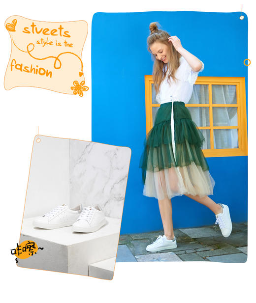 商场同款 | Safiya/索菲娅时尚潮流单鞋女平底休闲舒适小白鞋SF91112027 商品图2