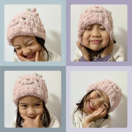 【4天内发货】 给孩子准备的干发帽 微笑菠萝格干发帽2个组.速干吸水 商品图0