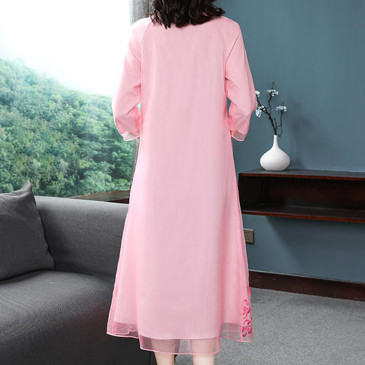 KDS-715新款复古民族刺绣欧根纱修身显瘦连衣裙 商品图1