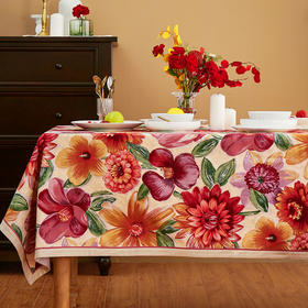 阳春小镇花开盛好餐桌布桌布圆桌长方形棉茶几桌布台布可定制