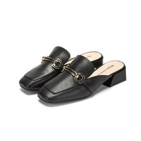 西村名物春款方头平跟穆勒拖X29AH15851