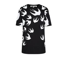 MCQ 麦昆 女士棉质白色燕子短袖T恤 黑色 318978 RLT71 1000