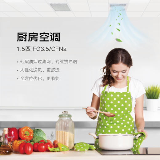 格力(gree)厨享 厨房专用空调 一拖一 风管机 6年联保 1.5匹 fg3.