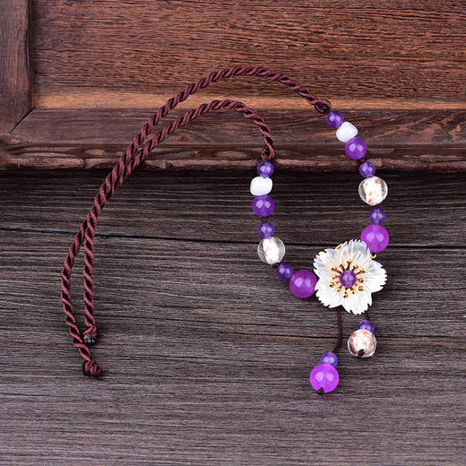 CZYH-043民族风古装衣服配饰项链锁骨链玉髓吊坠 商品图3