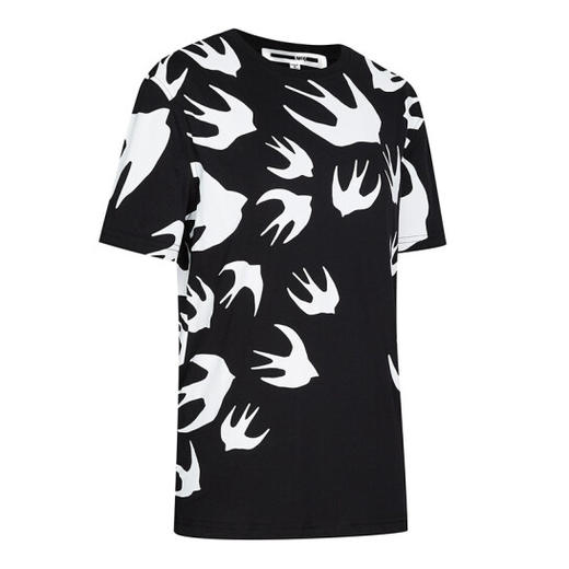 MCQ 麦昆 女士棉质白色燕子短袖T恤 黑色 318978 RLT71 1000 商品图2