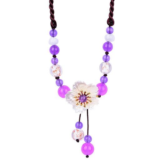 CZYH-043民族风古装衣服配饰项链锁骨链玉髓吊坠 商品图4