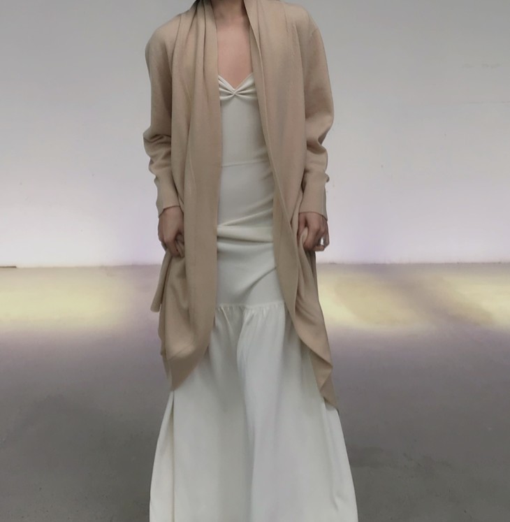 ryanroche白色细肩带褶皱连衣裙1007navajowhite122