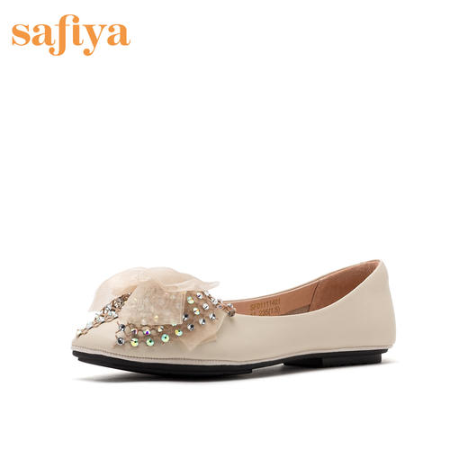 【反季清仓】Safiya/索菲娅低跟鞋蝴蝶结浅口单鞋2020春女鞋SF01111401 商品图0