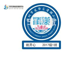 定制深圳市龙华区清湖小学熨烫校徽礼服布标姓名贴胸章包邮51