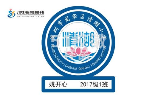 定制深圳市龙华区清湖小学熨烫校徽礼服布标姓名贴胸章包邮51 商品图0