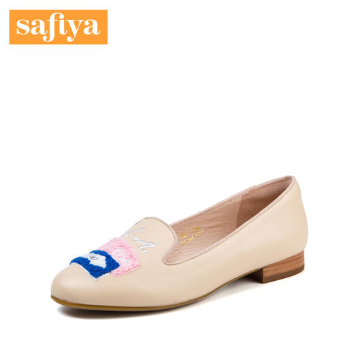 商场同款 | Safiya/索菲娅春季商场同款羊反绒圆头低跟女鞋SF81111508 商品图1