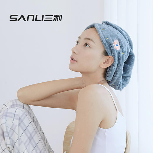三利刺绣干发帽女吸水速干强加厚擦头发干发巾毛巾可爱包头浴帽 商品图1