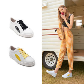 商场同款 |索菲娅小白鞋圆头卡通系带女鞋深口鞋运动板鞋SF91112043