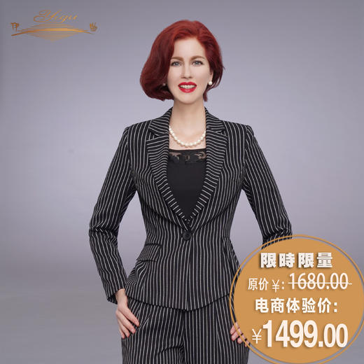 【特惠】YIQU |“巴黎风尚”西装上衣（黑白/蓝白条纹）PT 商品图0