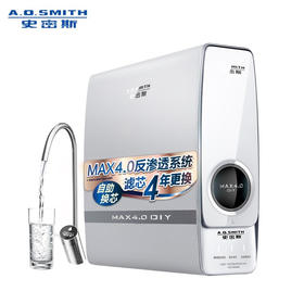 史密斯 （A.O.Smith）家用净水器 专利反渗透滤芯4年更换 1.8升/分钟 自助换芯 净水机 R1800RA9 家电