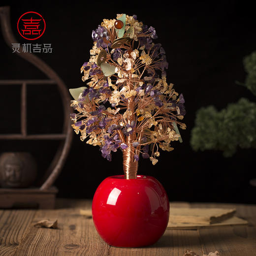 灵机吉品八达五帝钱摇钱树摆件 商品图0