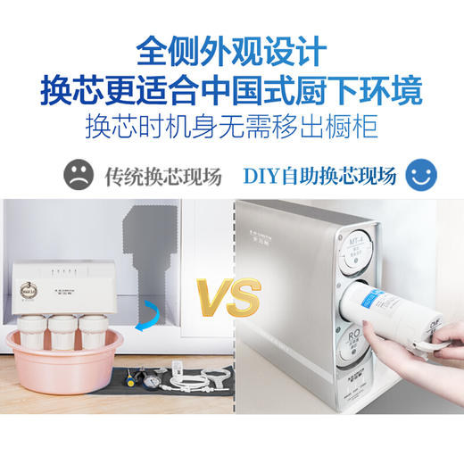 史密斯 （A.O.Smith）家用净水器 专利反渗透滤芯4年更换 1.8升/分钟 自助换芯 净水机 R1800RA9 家电 商品图7