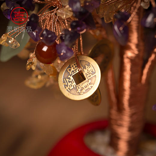 灵机吉品八达五帝钱摇钱树摆件 商品图3