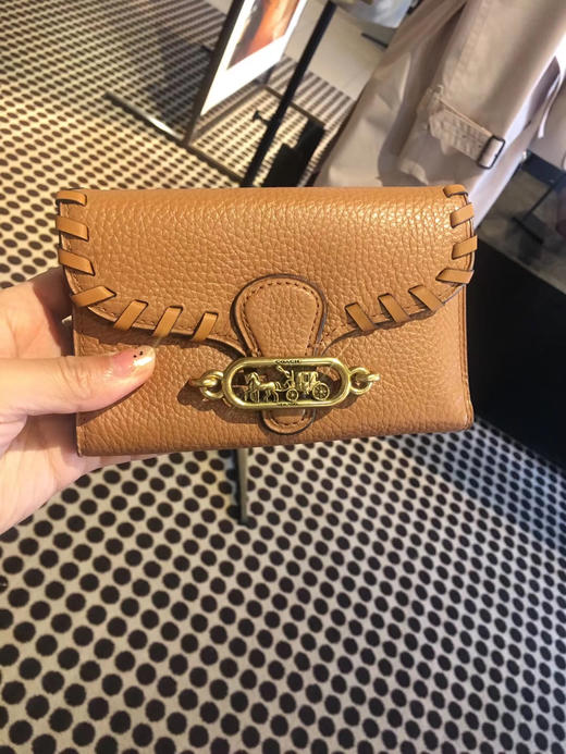 coach新款马车标中号钱包