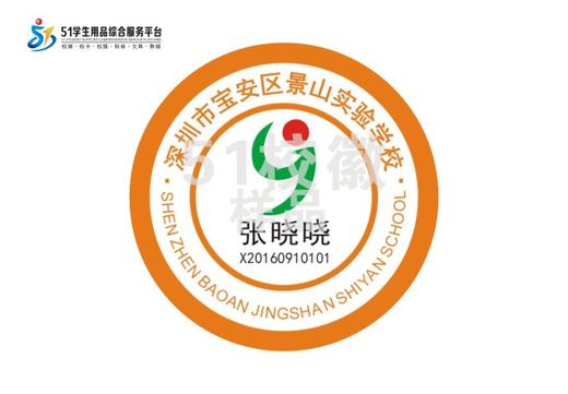 定制深圳市宝安区景山实验学校校徽礼服布标姓名贴章可缝制包邮51 商品图0