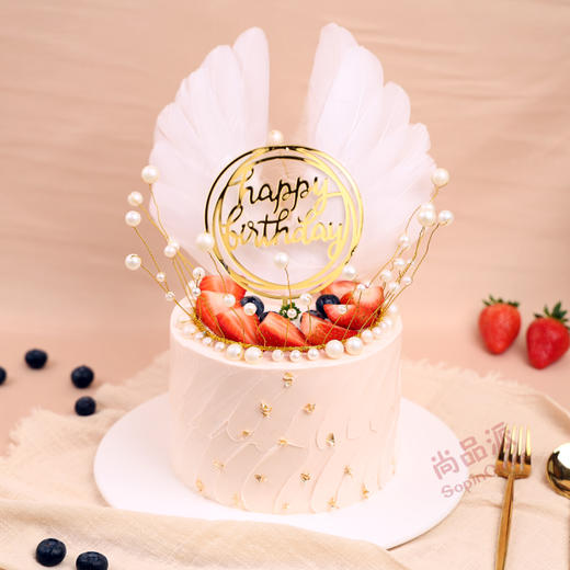 【女神款】珍珠皇冠鲜果蛋糕，赠送LED发光帽【惠州】 商品图1