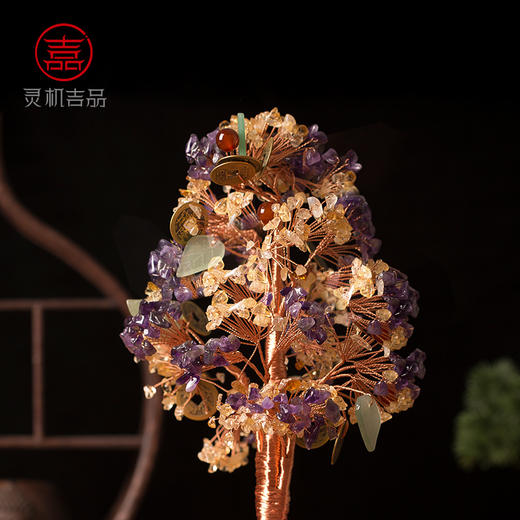 灵机吉品八达五帝钱摇钱树摆件 商品图2