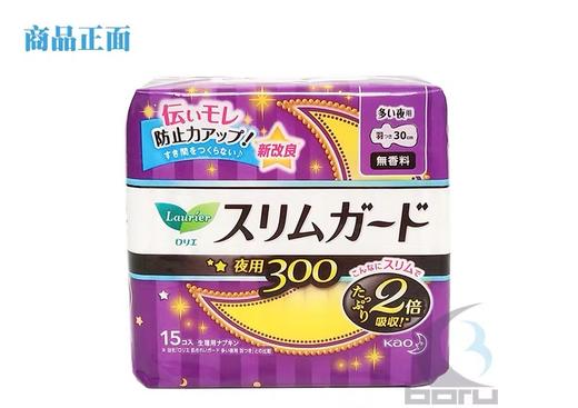 夜用四包装  日本花王卫生巾 护翼型瞬吸超薄1mm棉柔 零触感夜用 每包15片 30cm 商品图1