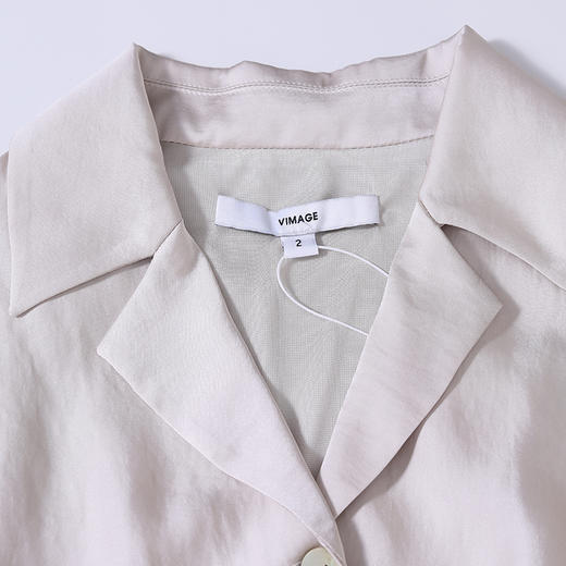 VIMAGE纬漫纪夏款时尚个性设计系带宽松显瘦衬衫连衣裙女V1307905 商品图5