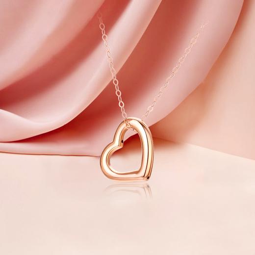 【时尚K金】钻石世家18K金心形项链 甜蜜浪漫心形简约时尚优雅（约0.44±0.1克） 商品图2