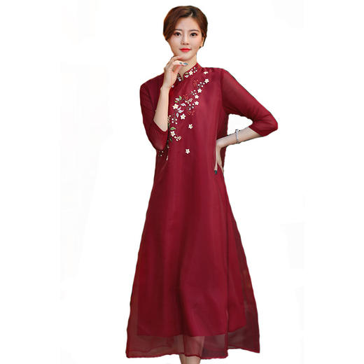 OG-36119新款中国风禅服大码宽松气质连衣裙 商品图4