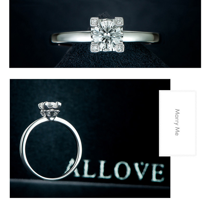 iten十心十箭au750钻石女戒