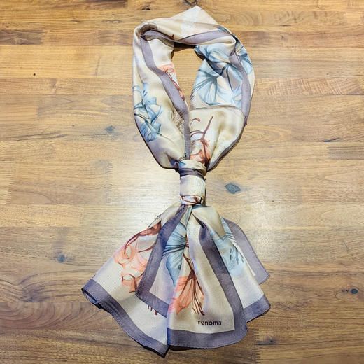 法国品牌renoma 出口韩国 桑蚕丝（网格纱）百合花时尚长巾 商品图2