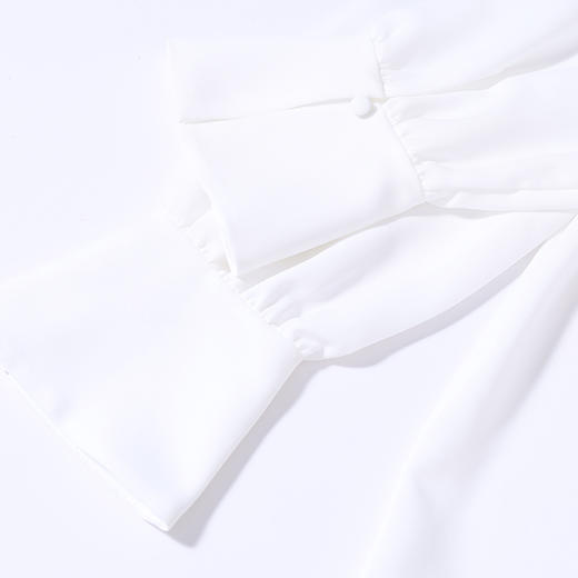 VIMAGE纬漫纪夏款轻薄舒适法式翻领喇叭袖雪纺衬衫女上衣V1309927 商品图9