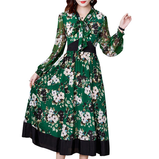 NYT-TT20028新款印花双绉真丝连衣裙 商品图4