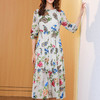 NYT-X071新款时尚烧花连衣裙气质圆领中长款打底裙 商品缩略图2