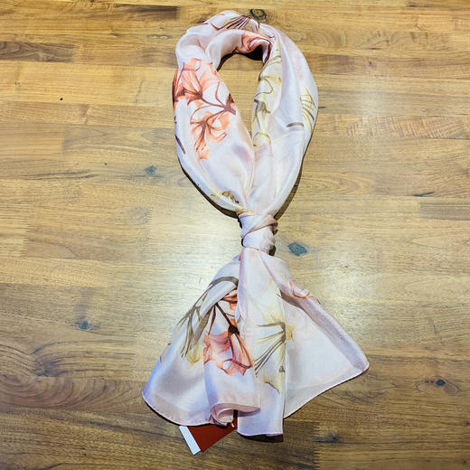 法国品牌renoma 出口韩国 桑蚕丝（网格纱）百合花时尚长巾 商品图7