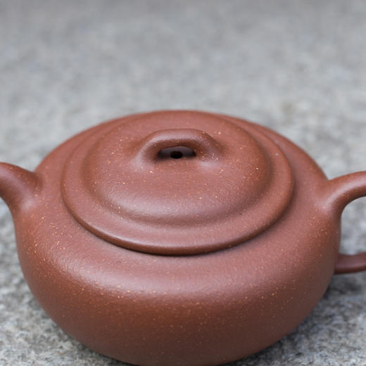 【开学季】宜兴正宗原矿紫砂"金玉"过桥扁腹紫砂壶 xk