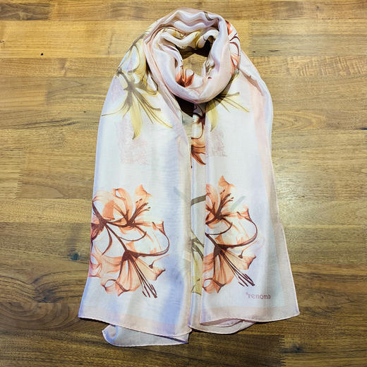法国品牌renoma 出口韩国 桑蚕丝（网格纱）百合花时尚长巾 商品图8